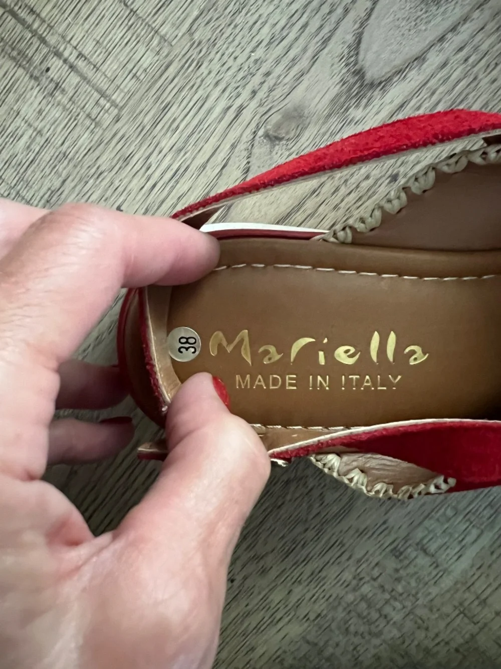 Mariella Made in Italy Red Suede Platform Sandals EU 38 | Whipstitch Slingback